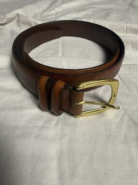Mens Brown Leather Belt Size 40 Handcrafted in USA Casual Dress Genuine